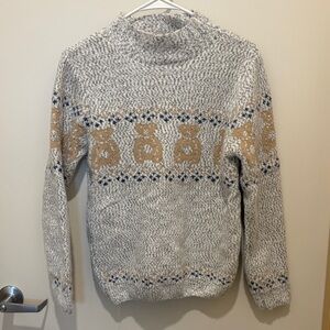 Gray and Tan Bear Sweater